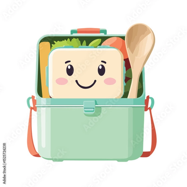 Obraz Cute Lunchbox with Reusable Spoon