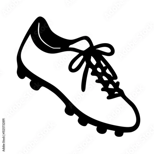 Obraz サッカー　スパイク　線画　手書き