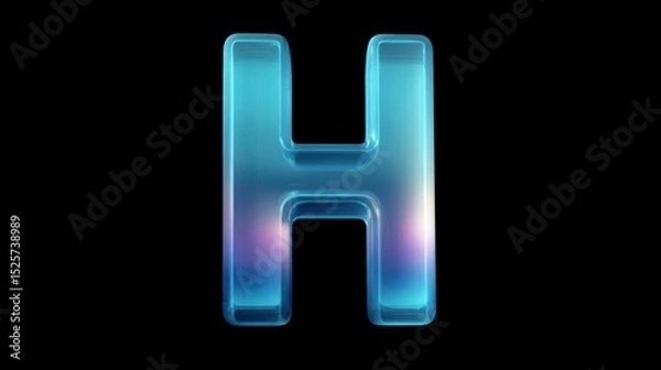 Fototapeta Translucent blue letter h