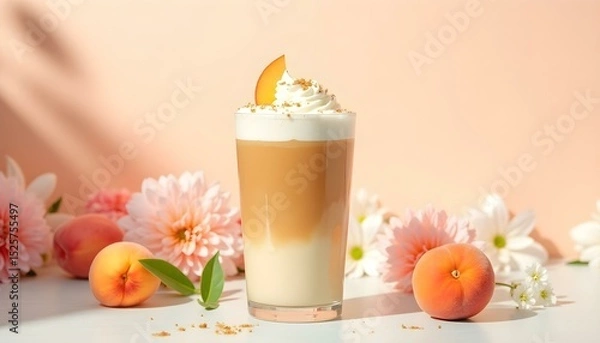 Fototapeta Peach Milkshake
