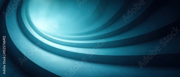 Obraz Abstract architectural visualization with curved blue layers