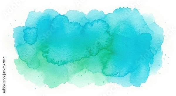 Obraz Abstract watercolor teal and green splatter