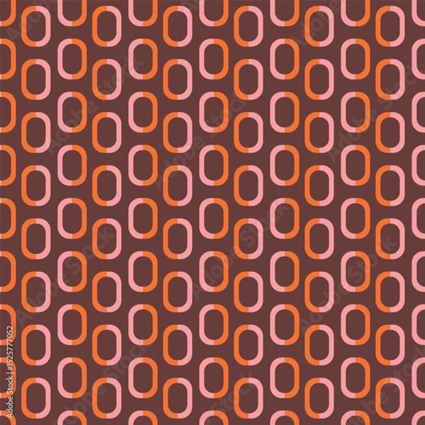 Obraz Geometric background. Chain circles vector seamless pattern. Retro repeat ornament wallpaper. Vintage decorative fashion allover print