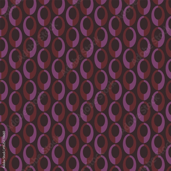 Obraz Geometric wavy background. Chain circles vector seamless pattern. Vintage colored fashion allover print. Retro repeat ornament wallpaper.