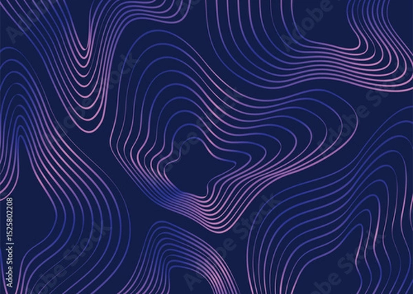 Obraz Abstract topographic lines neon background