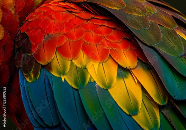 Fototapeta Macaw Parrot Feather Macro