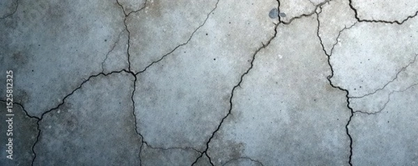 Fototapeta Weathered grey concrete, showing cracks and pores , background, material