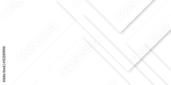 Obraz Abstract white background design with layers of textured white transparent material in triangle and squares shapes. White color technology concept geometric line vector white light grey background.	

