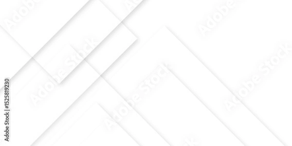 Obraz Abstract white background design with layers of textured white transparent material in triangle and squares shapes. White color technology concept geometric line vector white light grey background.	
