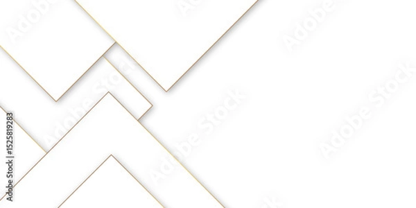 Obraz Abstract Minimal Geometric background with triangular bright light with soft shadows as pattern. White minimal line design. baseness technology and communication concept Decoration arrow design.	
