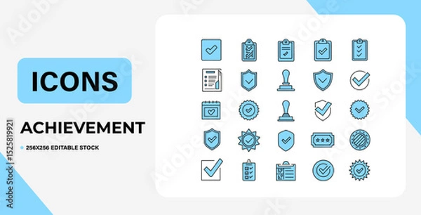 Obraz Achievement Icons: A Collection of 256x256 Editable Stock Vectors