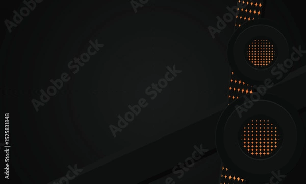 Obraz Abstract dark wallpaper background with gradient orange shape element design