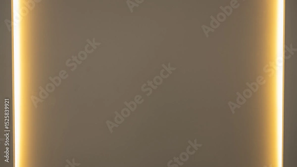 Fototapeta Minimalist wall background with warm ambient lighting on both sides. Soft golden glow creates elegant symmetry, ideal for interior design, mockups, or architectural lighting concepts.