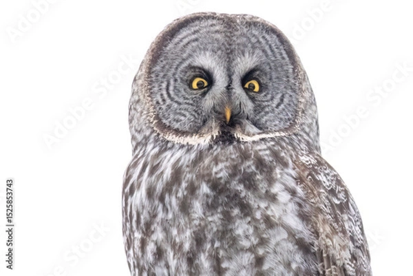 Obraz A wild great grey owl in Sax-Zim Bog in Minnesota.