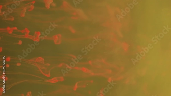 Fototapeta Vertical video. Paint water swirl. Blur liquid acryl. Defocused pink green color shine drops flow fluid smoke texture wave on abstract light background.