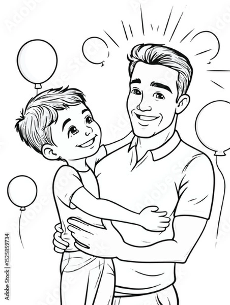 Obraz huging with dad