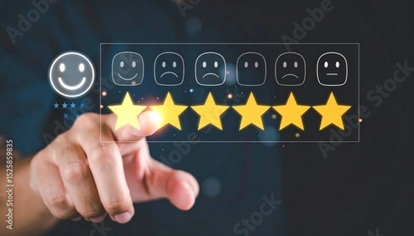 Obraz Hand touching digital review