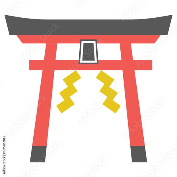 Obraz 鳥居のアイコンイラスト