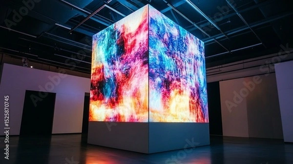 Fototapeta Captivating Digital Art Installation in Modern Gallery Space Display