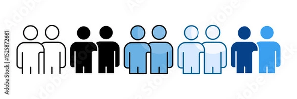 Obraz Friendship Icon Set Multiple Style Collection