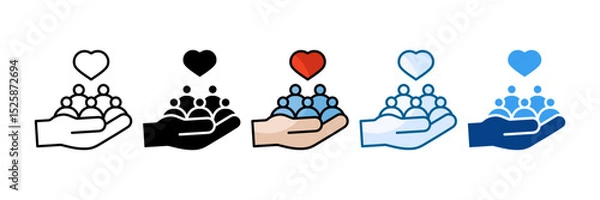 Obraz Social Care Icon Set Multiple Style Collection