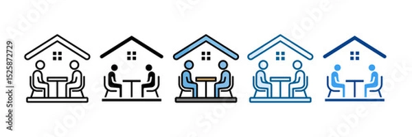 Obraz Community Center Icon Set Multiple Style Collection