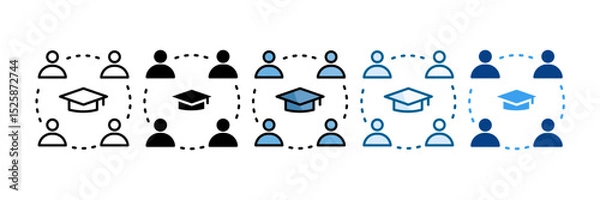 Obraz Student Icon Set Multiple Style Collection