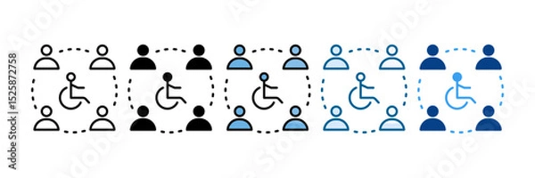 Obraz Disability Icon Set Multiple Style Collection