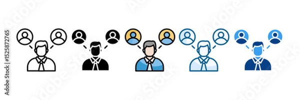 Obraz Community Manager Icon Set Multiple Style Collection