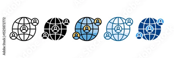 Obraz Worldwide Icon Set Multiple Style Collection