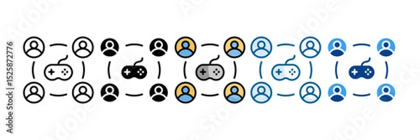 Obraz Gamer Icon Set Multiple Style Collection