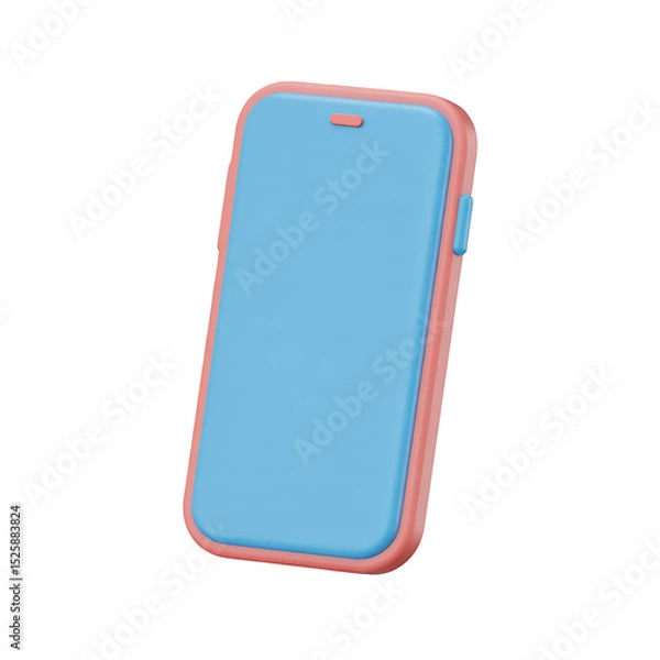 Fototapeta 3d smartphone isolated on transparent background. Png