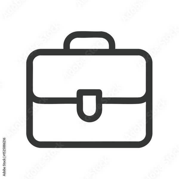 Obraz Gray lined briefcase icon with rounded corners