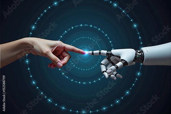 Fototapeta human and robot