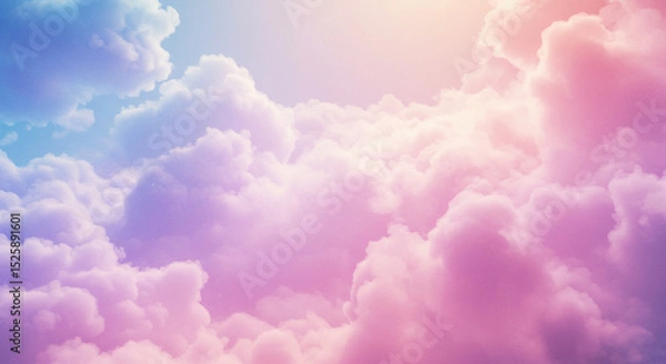 Obraz Dreamy and beautiful clouds with soft colors, a perfect sky background illustration
