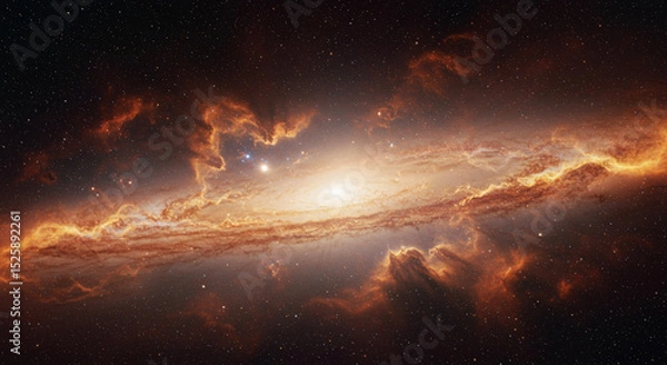 Obraz Spectacular view of a distant galaxy with stars and nebulae in the universe