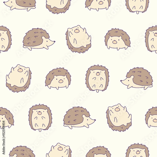 Obraz Vector Hedgehog Pattern Illustration Seamless for Wallpaper Background Cover Packaging