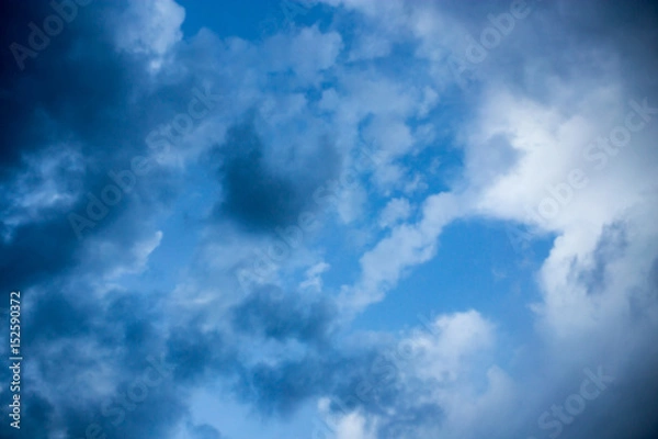 Obraz Beautiful clouds at sunset after rain as background .
