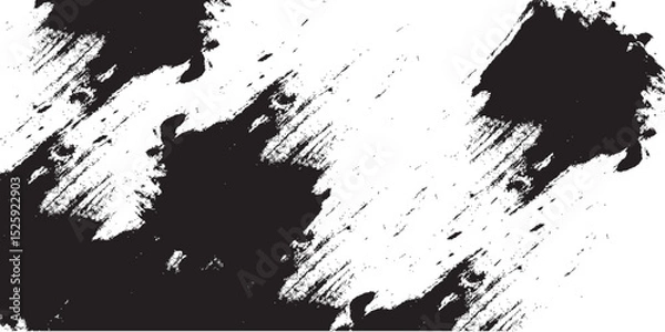 Fototapeta Black and white abstract background with brushstroke and halftone style. Grunge Paint stripe . Vector brush Stroke .
