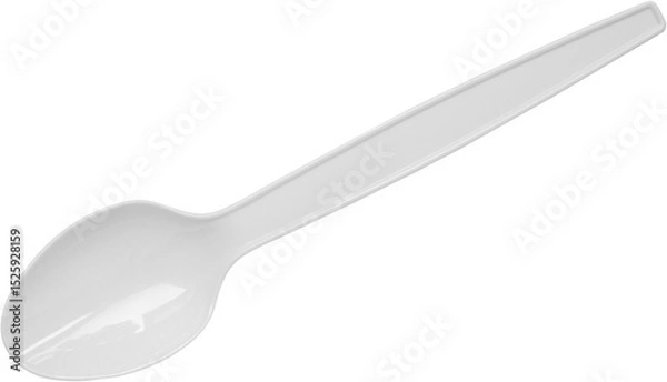 Obraz White plastic spoon isolated on white background