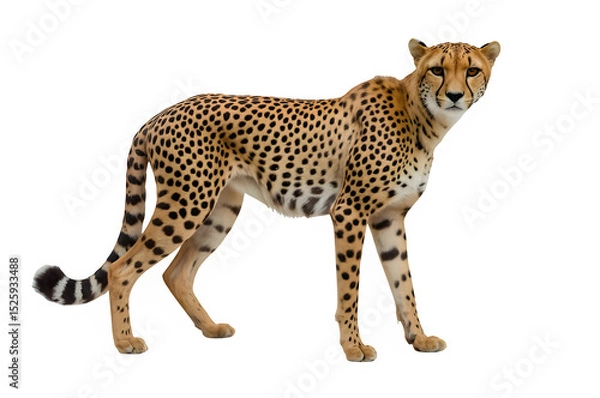 Fototapeta Cheetah isolated on transparent background. Generated with AI
