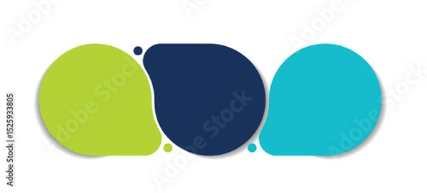 Fototapeta 3 elements scheme, diagram. Three connected circles. Infographic template.