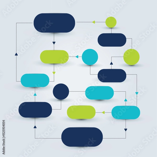 Fototapeta Empty Flow chart scheme. Infographics elements. Vector design.