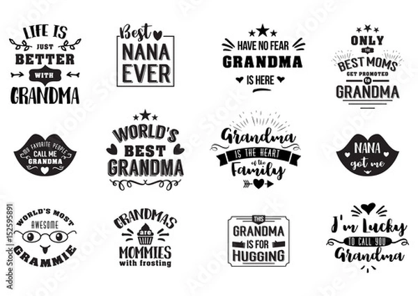 Obraz Best grandma handwritten in black