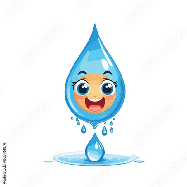 Obraz Water Drop Character Logo
