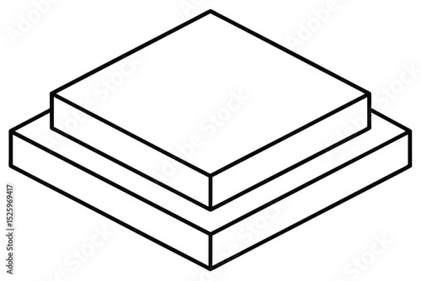 Fototapeta Layered Square Platform Isometric Design Illustration