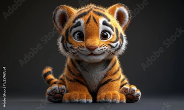 Obraz Cute cartoon tiger cub (1)