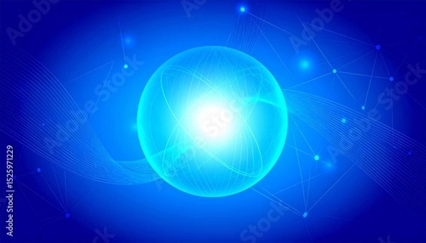 Fototapeta abstract illustration of science, technology future and art concept, futuristic background with graphic elements