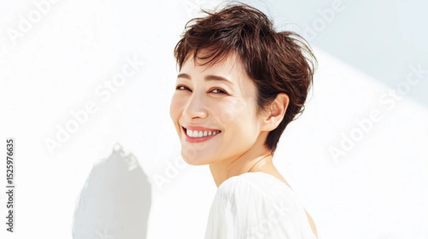 Obraz 明るく元気な大人の女性のナチュラルな笑顔