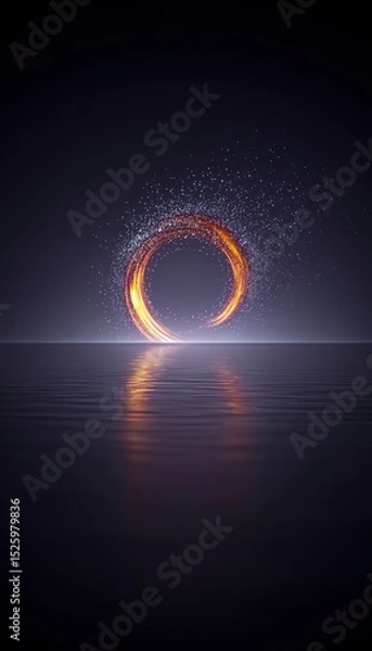 Obraz Fiery ring over water